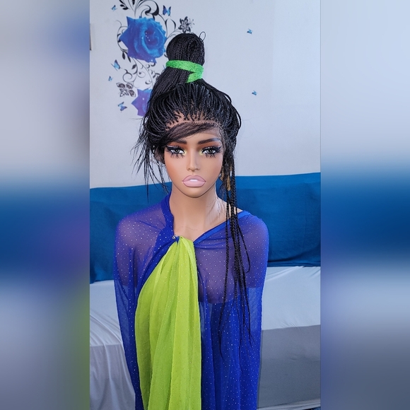 🔥 100% Handmade Full Lace Micro Braided Wig | 34” | Heat Safe | Lasts 2–5 Yrs | - Picture 14 of 17